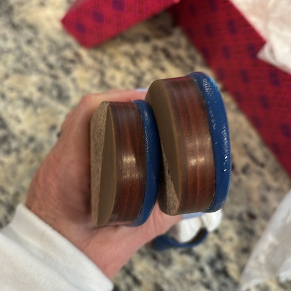 Tory Burch Neptune pineapple flat all leather slide sandals - Picture 6 of 13